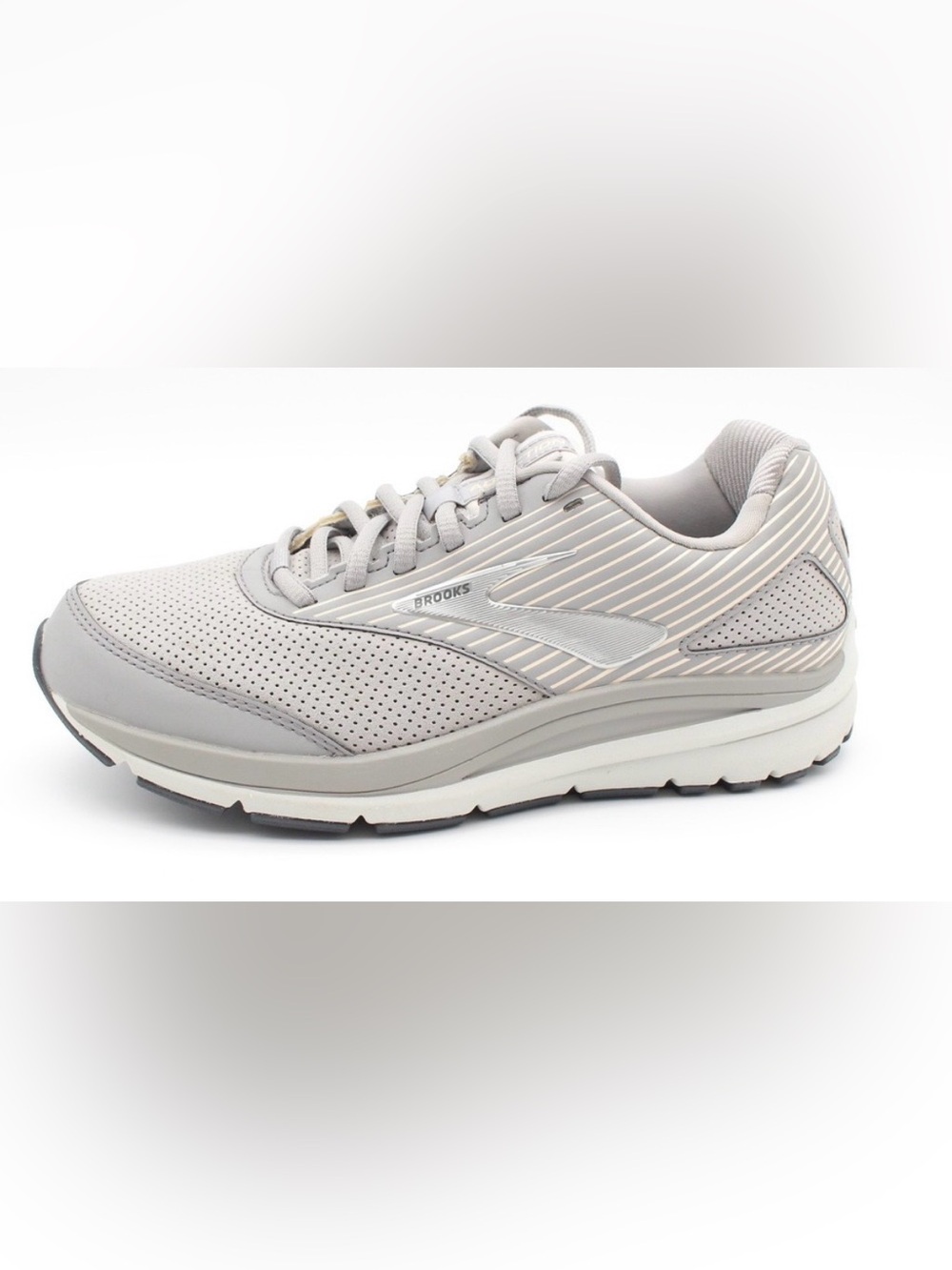 Brooks Women's Pale Gray Perforated Walking Sneakers - Picture 7 of 10